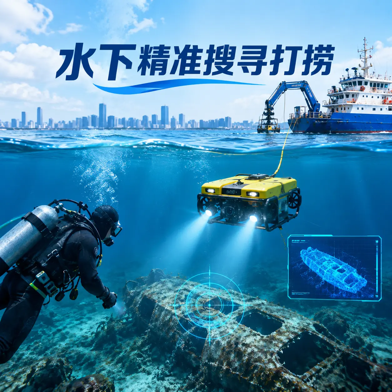 二道江水下精准搜寻打捞